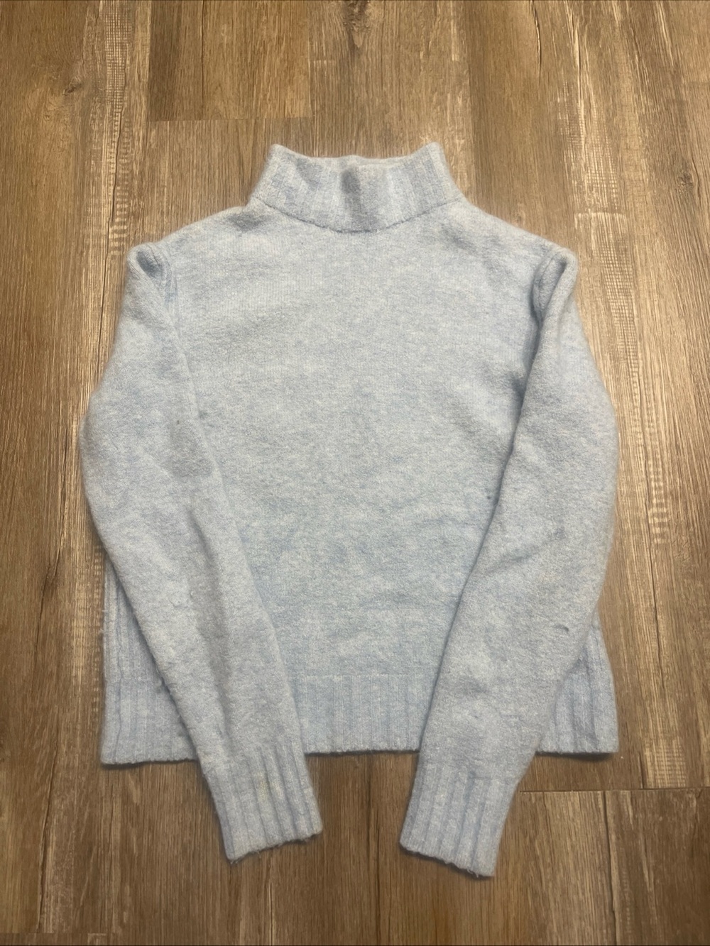 J. Crew Mock Neck Sweater in Supersoft Light Blue Size Large